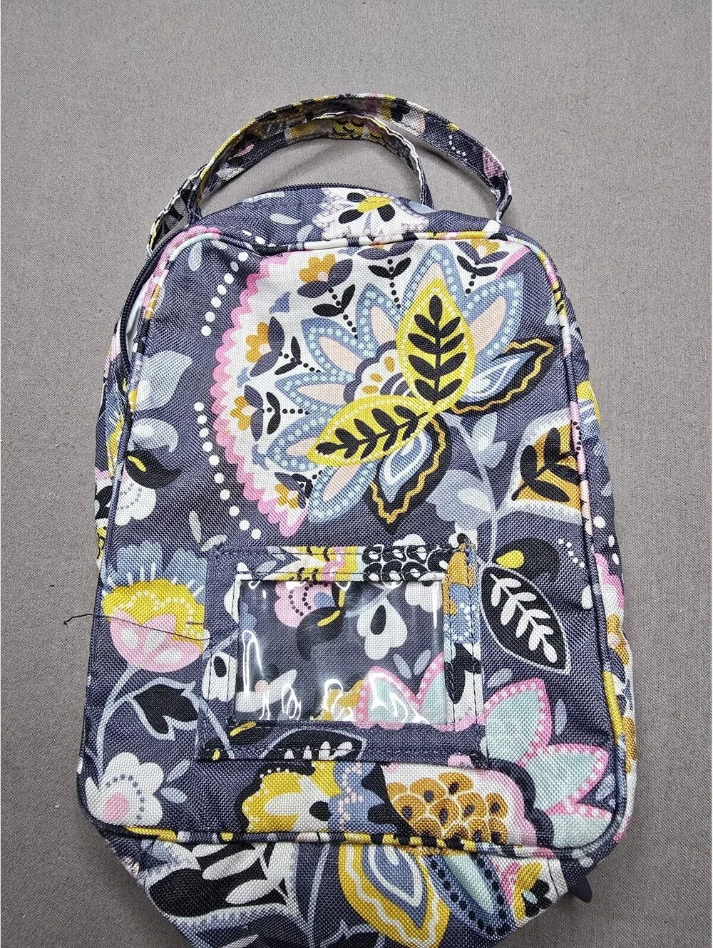 Vera Bradley Floral Insulated Lunch Bag Navy Pink Yellow Double Zip Handle